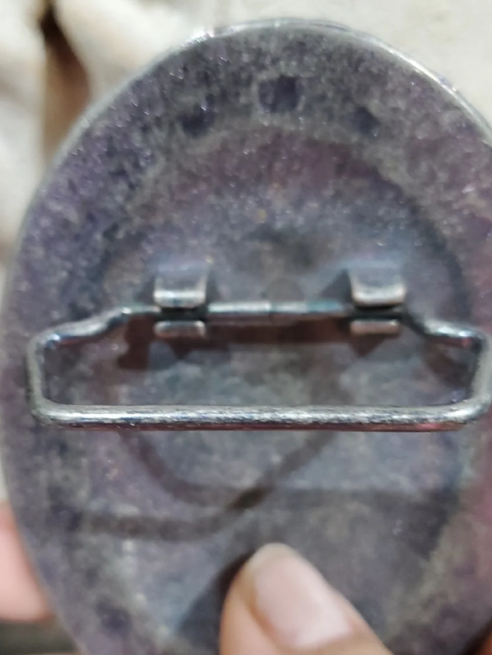 Vintage Silver Floral Oval Belt Buckle Pink And Purple Shimmer W Studs Cowgirl